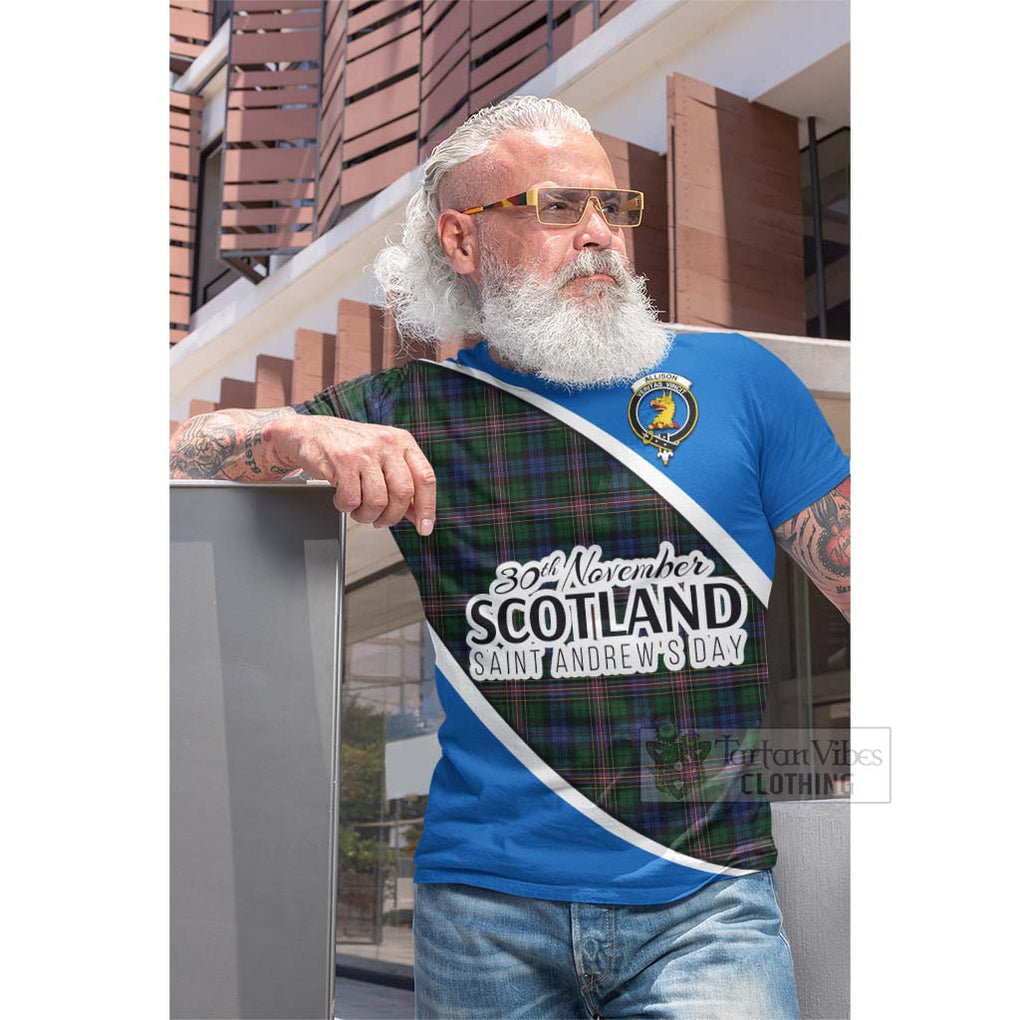 Tartan Vibes Clothing Allison Family Crest Tartan Cotton T-shirt Celebrate Saint Andrew's Day in Style