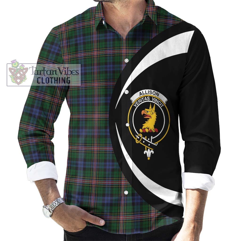Allison Tartan Long Sleeve Button Up with Family Crest Circle Style - Tartan Vibes Clothing