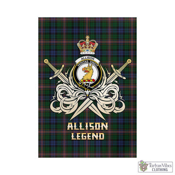Allison Tartan Garden Flag with Clan Crest and the Golden Sword of Courageous Legacy