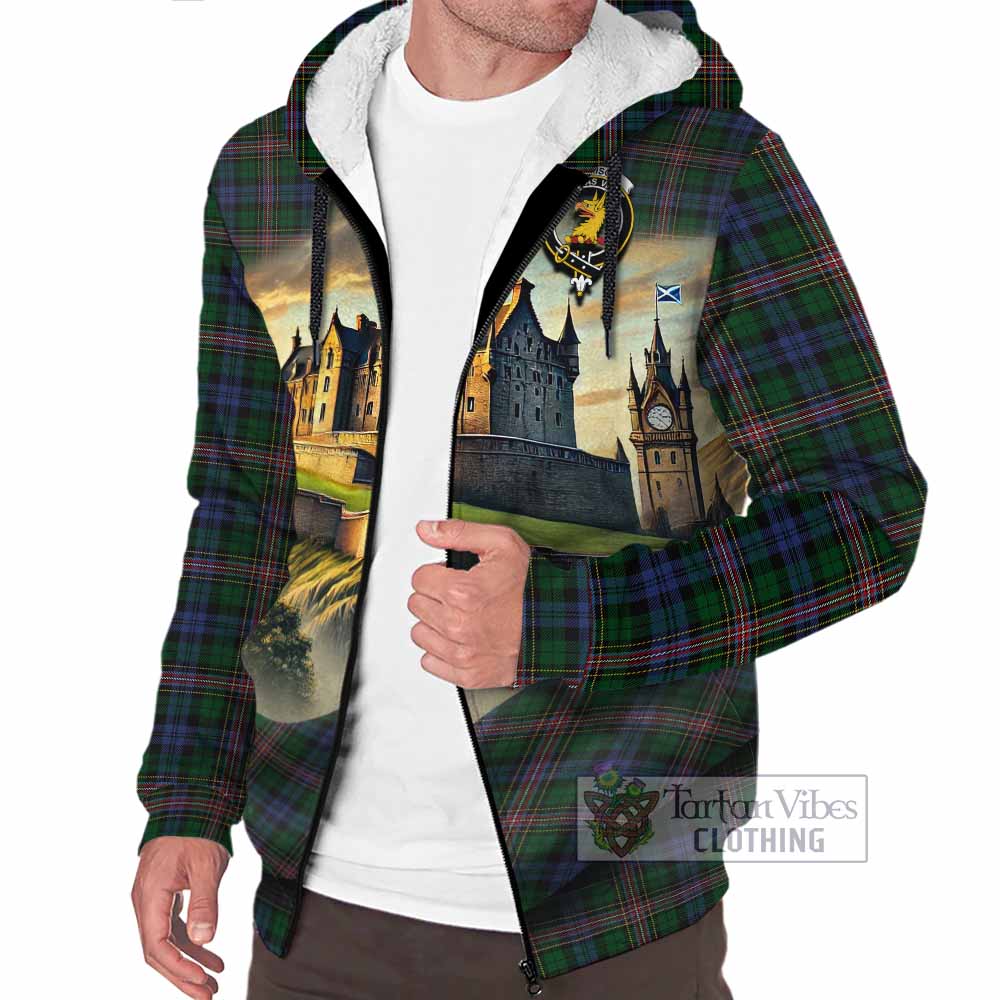 Tartan Vibes Clothing Allison Tartan Family Crest Sherpa Hoodie with Scottish Ancient Castle Style