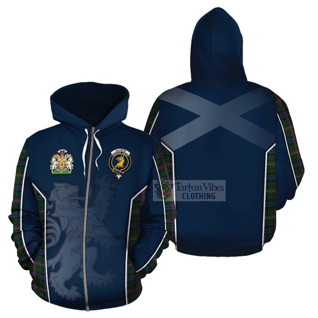 Tartan Vibes Clothing Allison Tartan Cotton Hoodie with Family Crest and Lion Rampant Vibes Sport Style