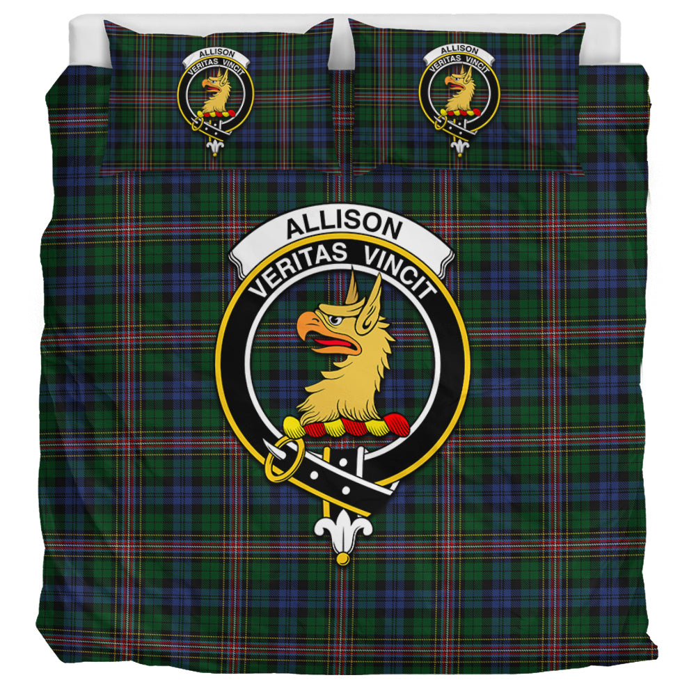 Allison Tartan Bedding Set with Family Crest UK Bedding Set UK Super King 104*94 inch - Tartan Vibes Clothing