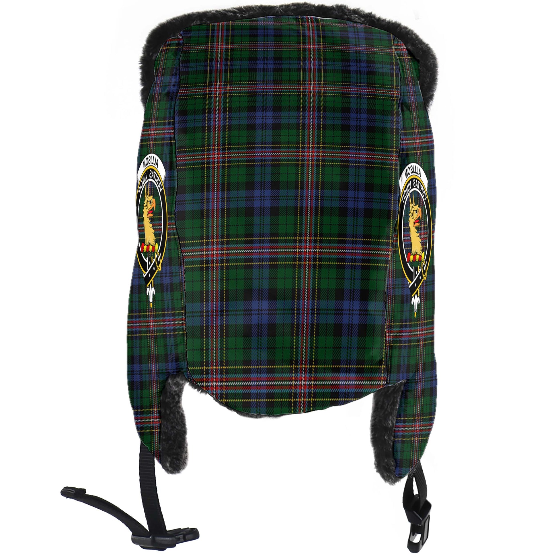 Allison Tartan Winter Trapper Hat with Family Crest - Tartanvibesclothing