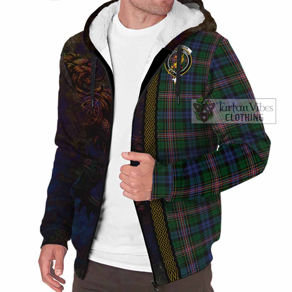 Tartan Vibes Clothing Allison Tartan Family Crest Sherpa Hoodie Alba Gu Brath Be Brave Lion Ancient Style