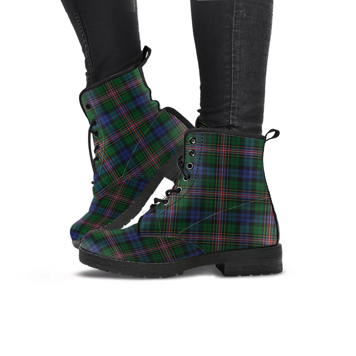 Allison Tartan Leather Boots - Tartanvibesclothing