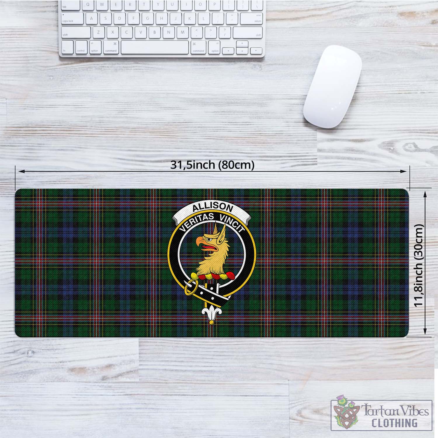 Tartan Vibes Clothing Allison Tartan Mouse Pad with Family Crest