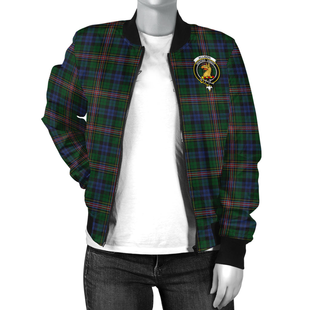 Allison Tartan Bomber Jacket with Family Crest - Tartanvibesclothing