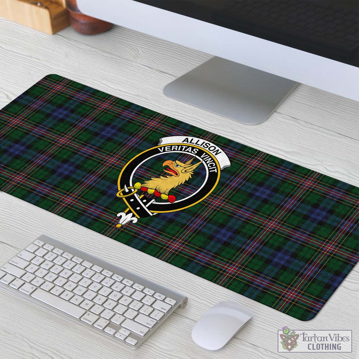 Tartan Vibes Clothing Allison Tartan Mouse Pad with Family Crest
