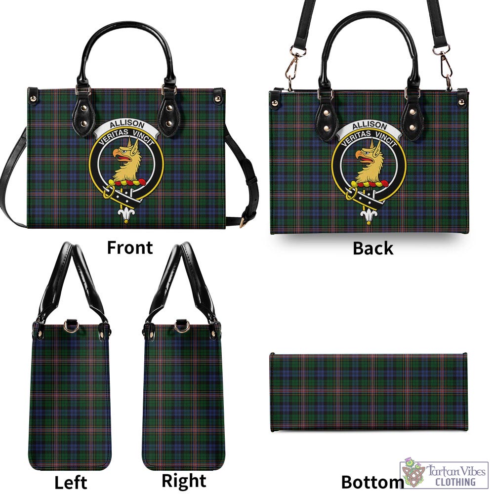 Tartan Vibes Clothing Allison Tartan Luxury Leather Handbags with Family Crest