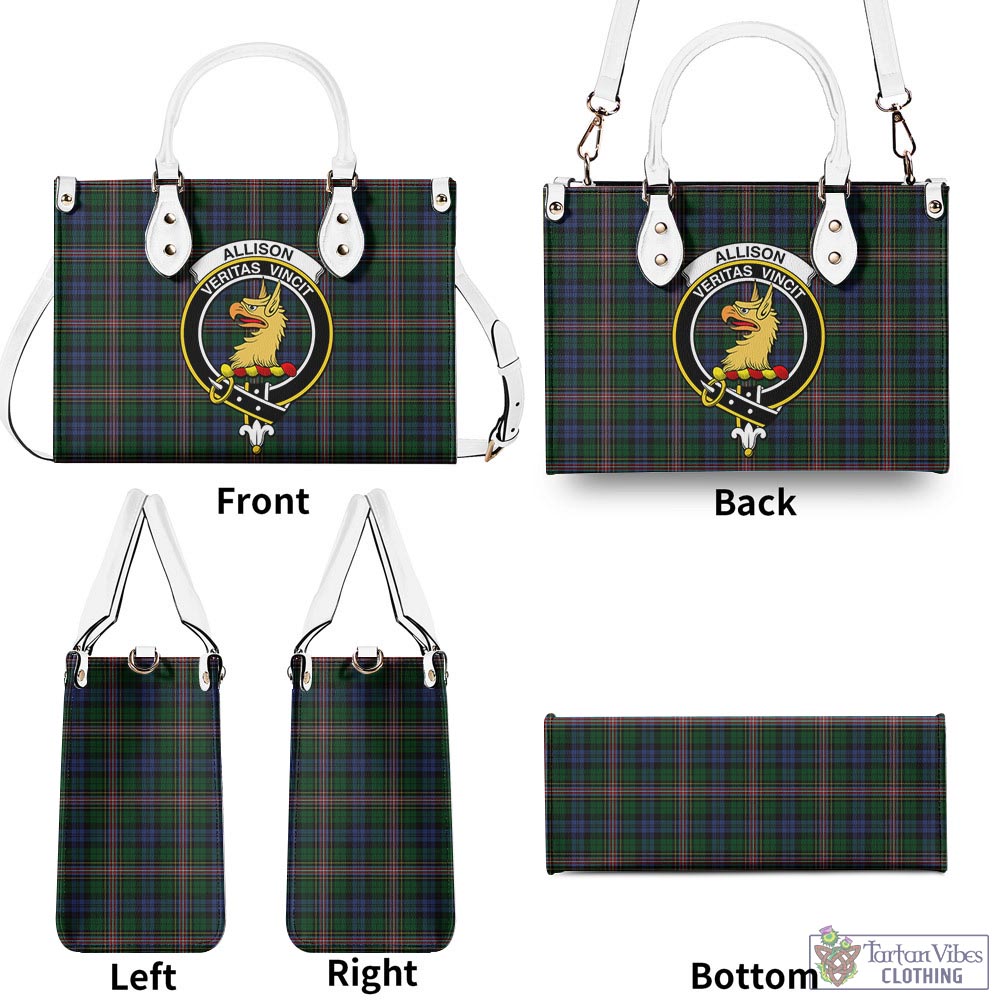 Tartan Vibes Clothing Allison Tartan Luxury Leather Handbags with Family Crest