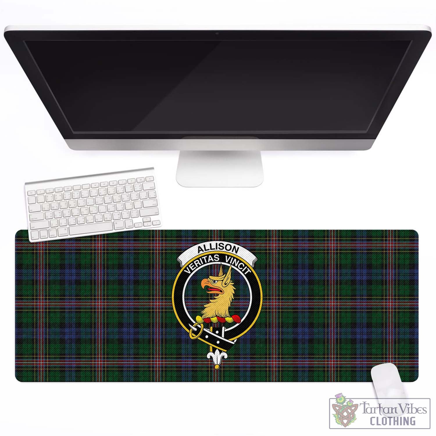 Tartan Vibes Clothing Allison Tartan Mouse Pad with Family Crest