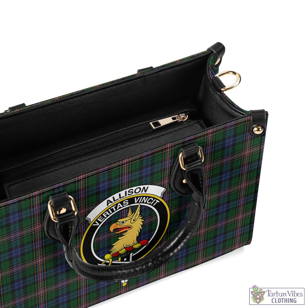 Tartan Vibes Clothing Allison Tartan Luxury Leather Handbags with Family Crest