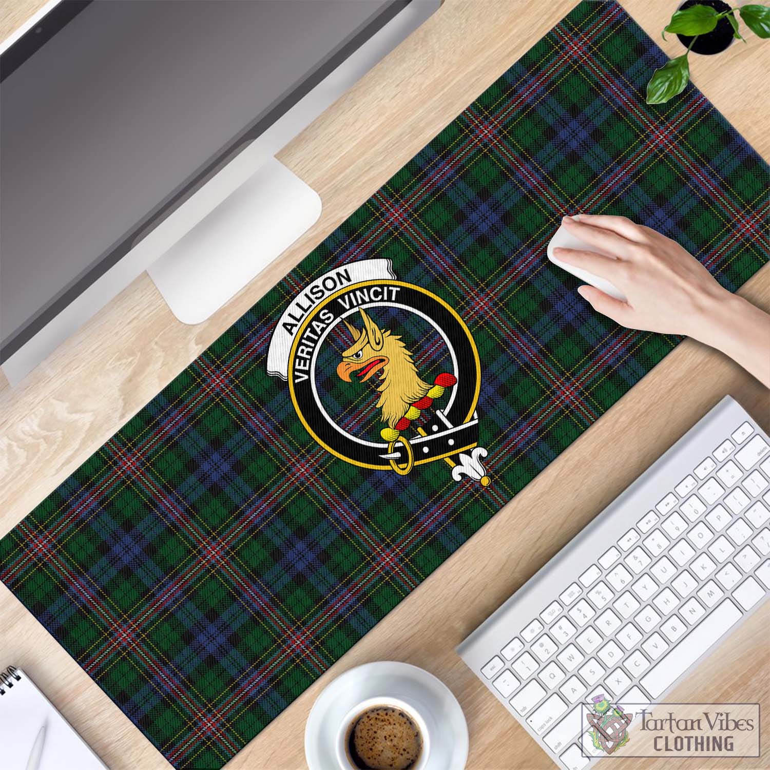 Tartan Vibes Clothing Allison Tartan Mouse Pad with Family Crest