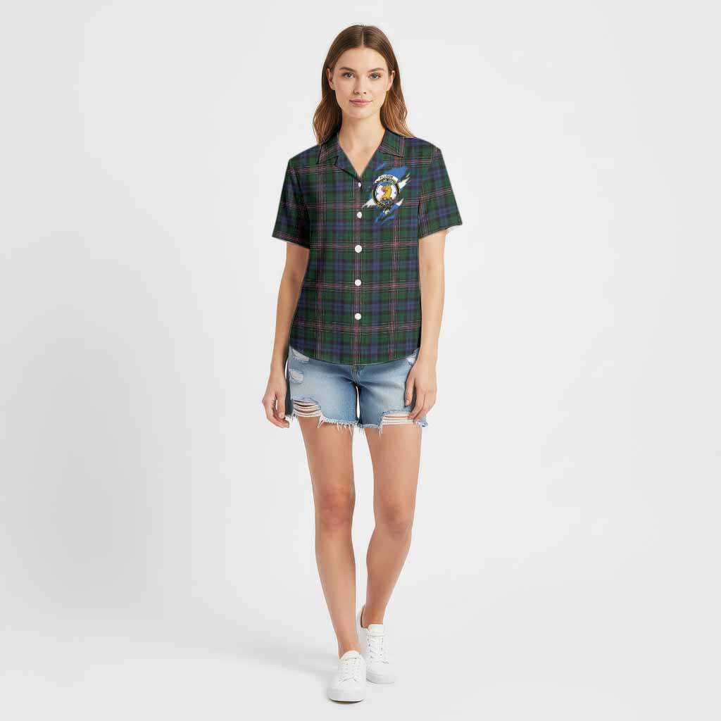 Allison Clan Crest In Me Tartan Cotton Hawaiian Shirt Scotland Flag Style
