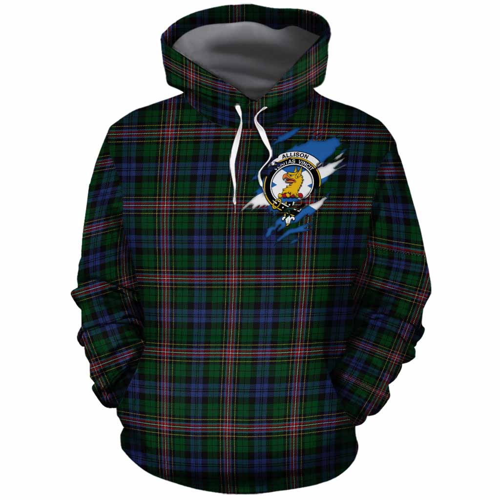 Allison Clan Crest In Me Tartan Cotton Hoodie Scotland Flag Style