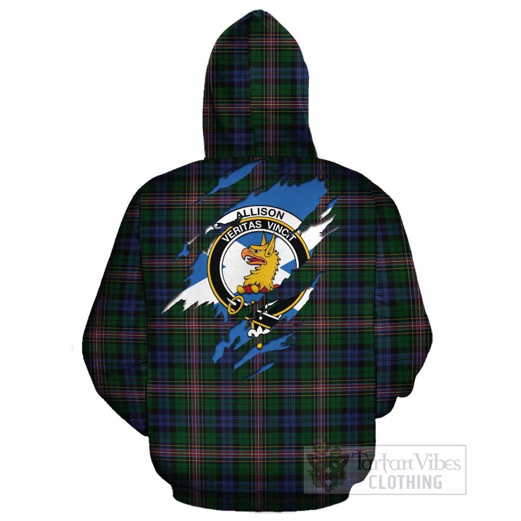 Allison Clan Crest In Me Tartan Cotton Hoodie Scotland Flag Style
