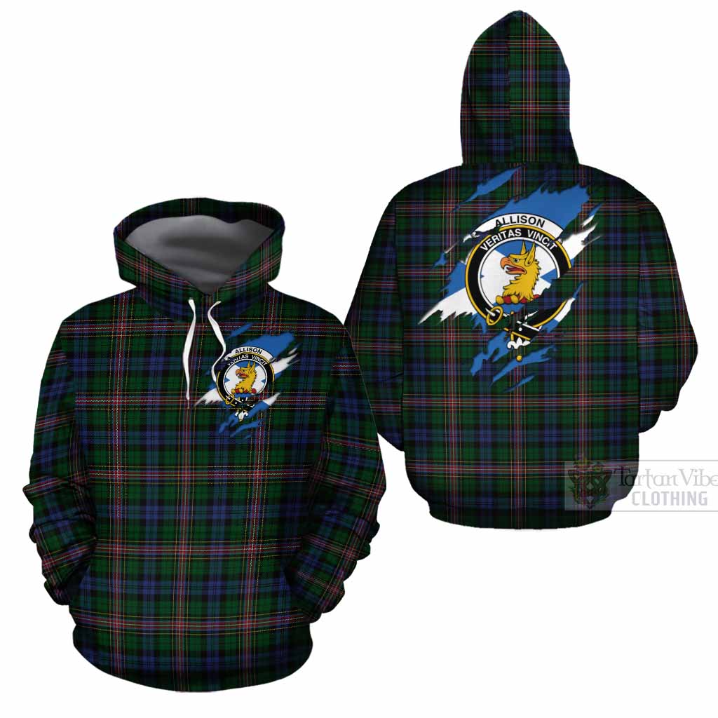 Allison Clan Crest In Me Tartan Cotton Hoodie Scotland Flag Style