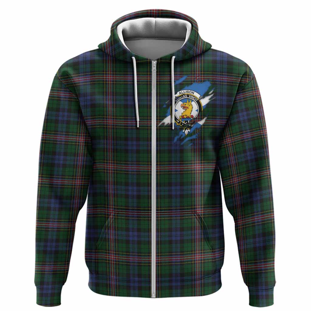 Allison Clan Crest In Me Tartan Hoodie Scotland Flag Style