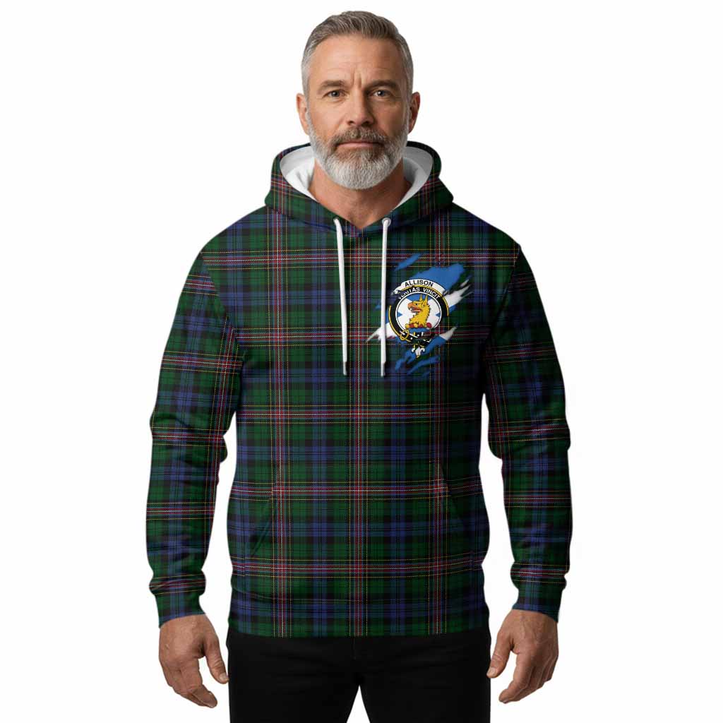 Allison Clan Crest In Me Tartan Hoodie Scotland Flag Style