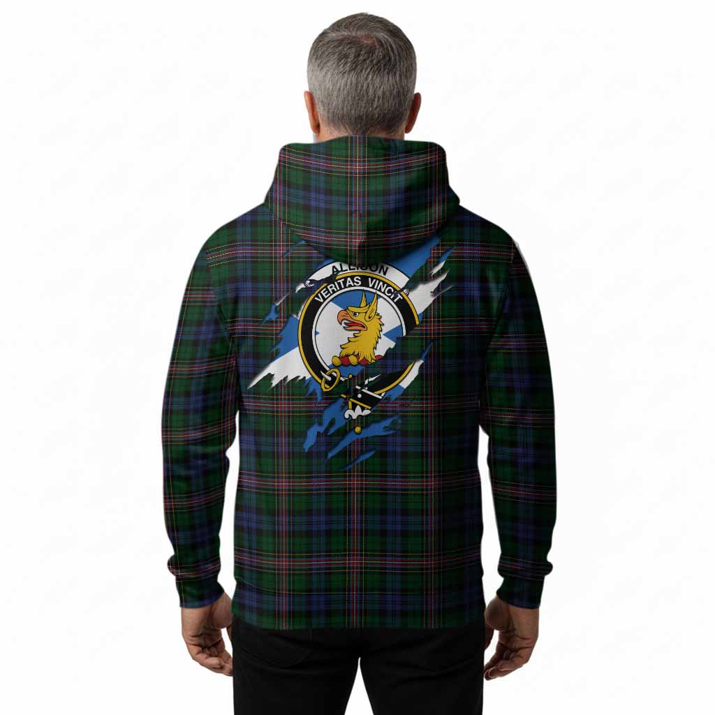 Allison Clan Crest In Me Tartan Hoodie Scotland Flag Style