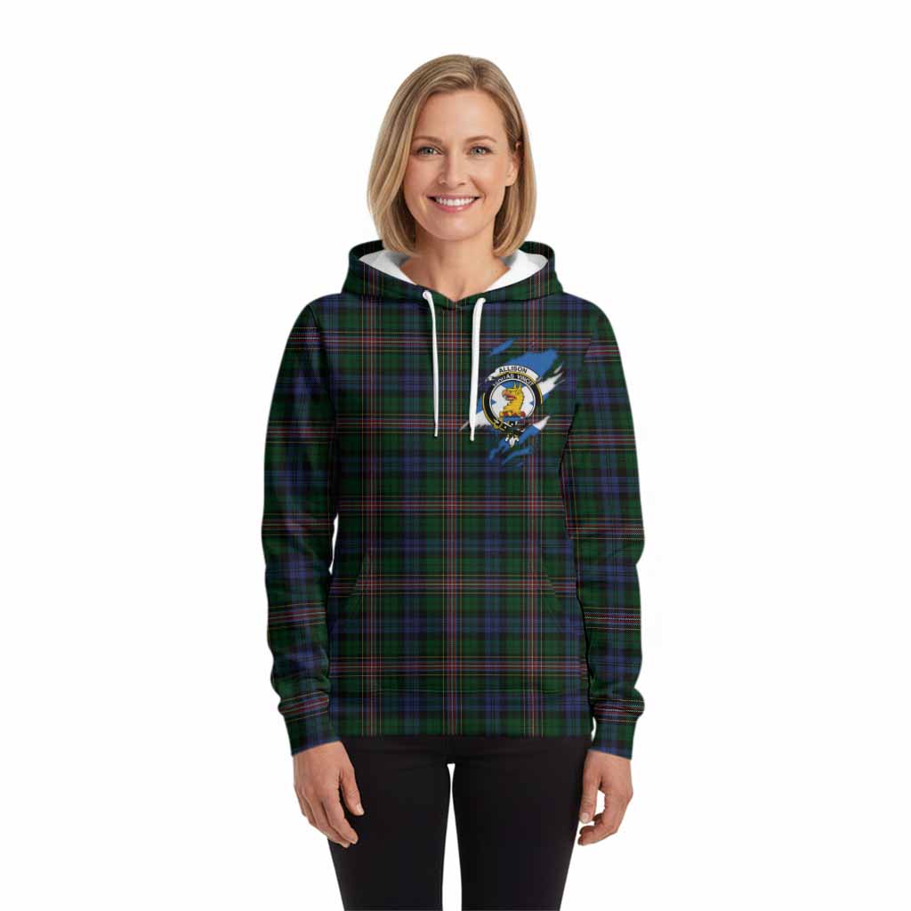Allison Clan Crest In Me Tartan Hoodie Scotland Flag Style