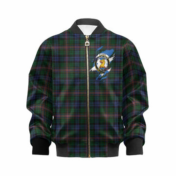 Allison Clan Crest In Me Tartan Kid Bomber Jacket Scotland Flag Style