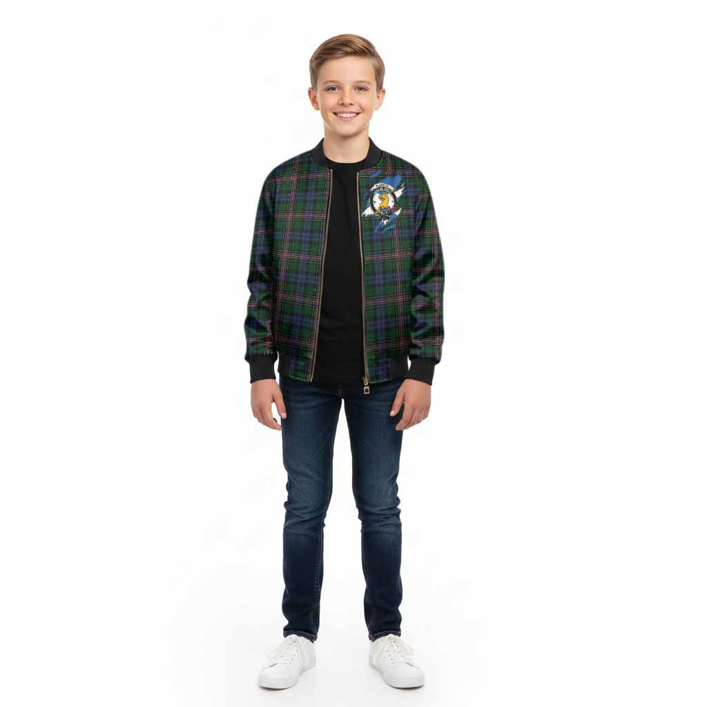 Allison Clan Crest In Me Tartan Kid Bomber Jacket Scotland Flag Style