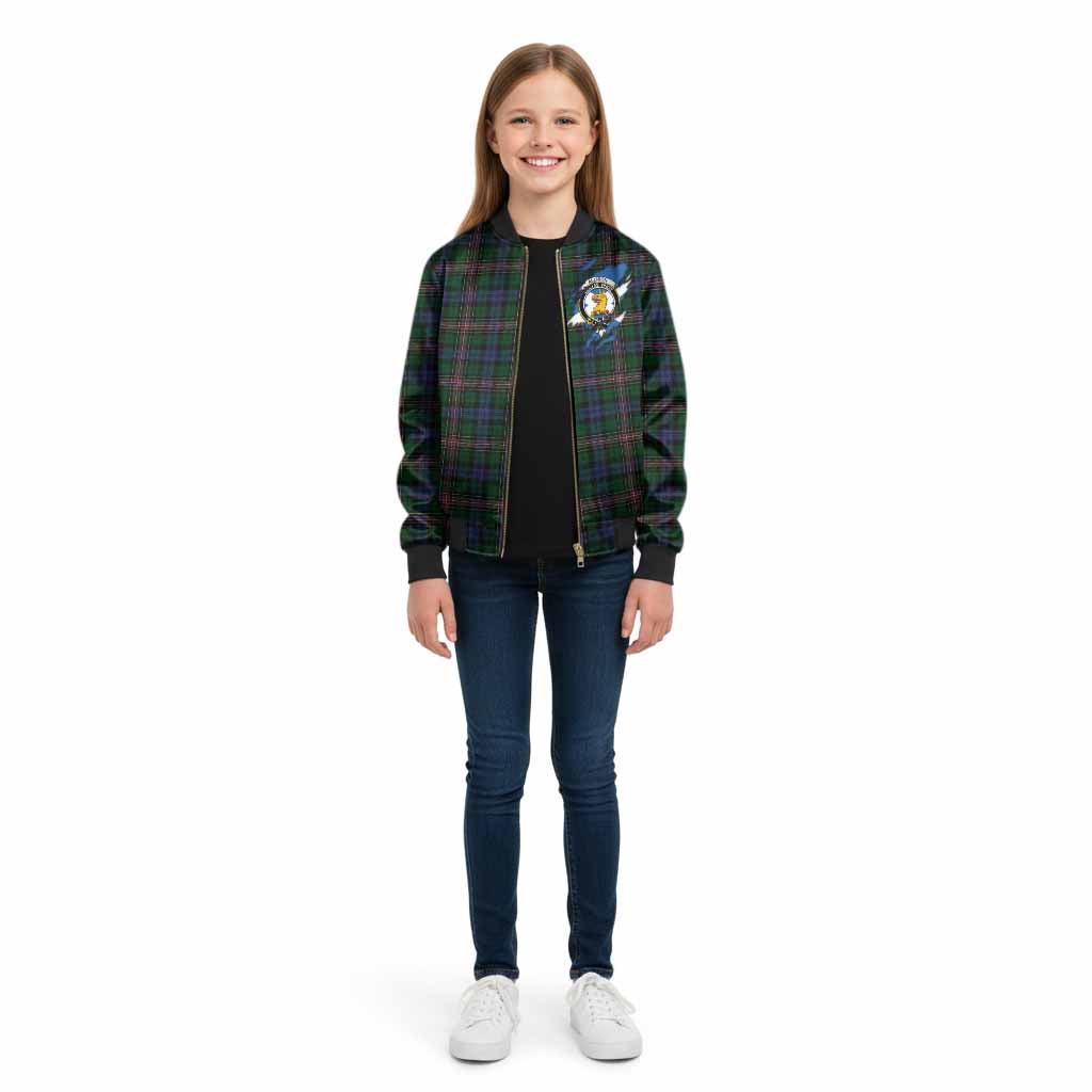 Allison Clan Crest In Me Tartan Kid Bomber Jacket Scotland Flag Style