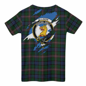 Allison Clan Crest In Me Tartan Kid T-shirt Scotland Flag Style