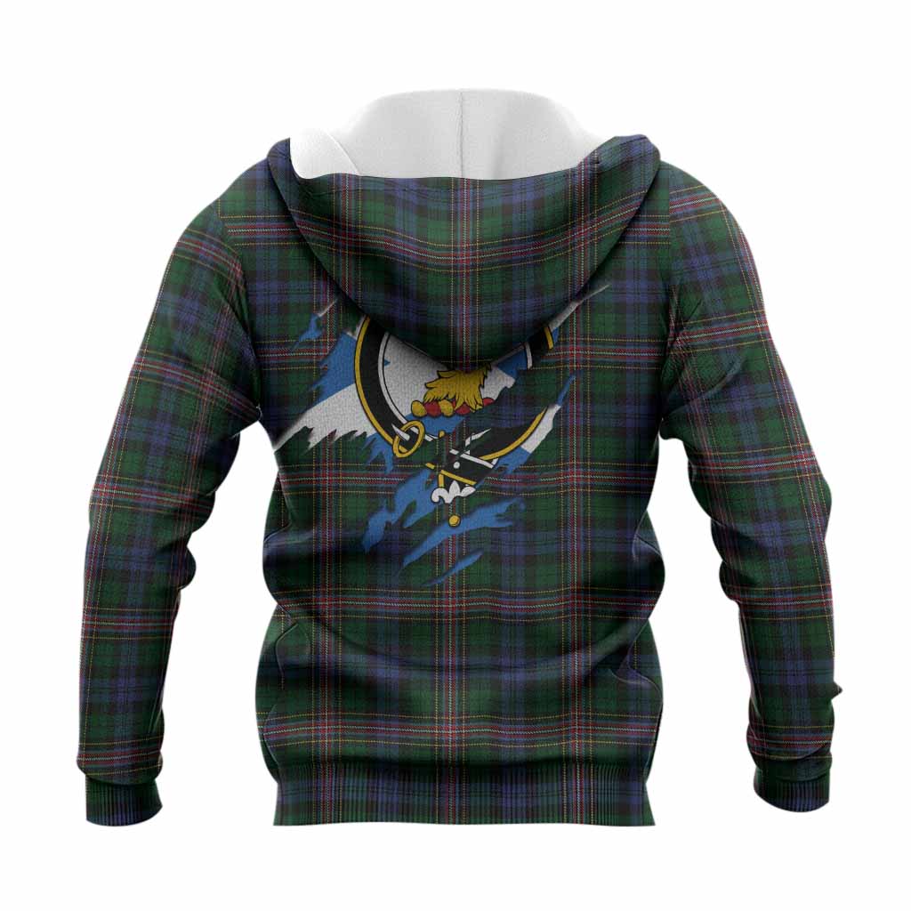 Allison Clan Crest In Me Tartan Knitted Hoodie Scotland Flag Style