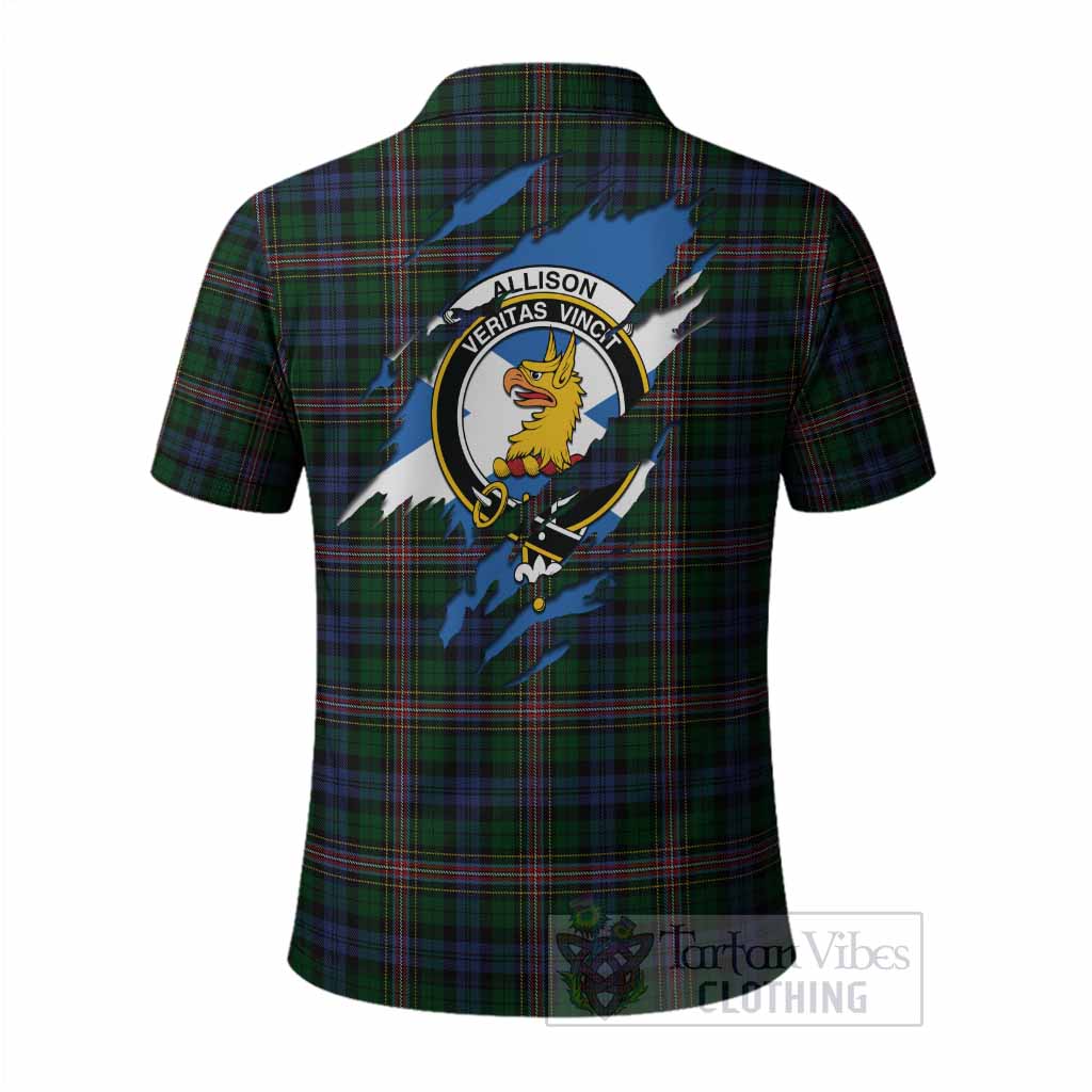Allison Clan Crest In Me Tartan Polo Shirt Scotland Flag Style
