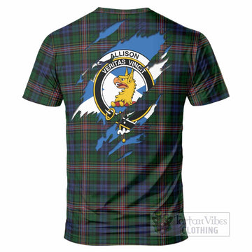 Allison Clan Crest In Me Tartan T-Shirt Scotland Flag Style
