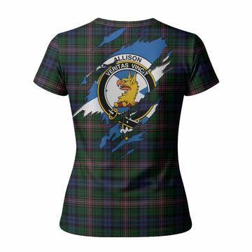 Allison Clan Crest In Me Tartan Women T shirt Scotland Flag Style