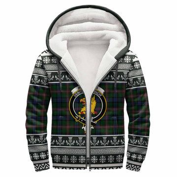 Allison Clan Tartan Christmas Fleece Hoodie with Family Crest