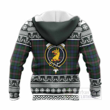 Allison Clan Tartan Christmas Knitted Hoodie with Family Crest