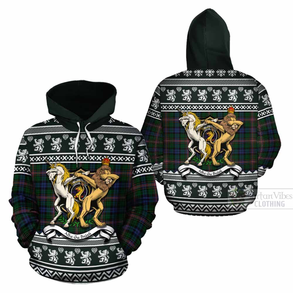 Allison Clan Tartan Crest Christmas Cotton Hoodie Coat of Arms Funny Style - Tartan Vibes Clothing