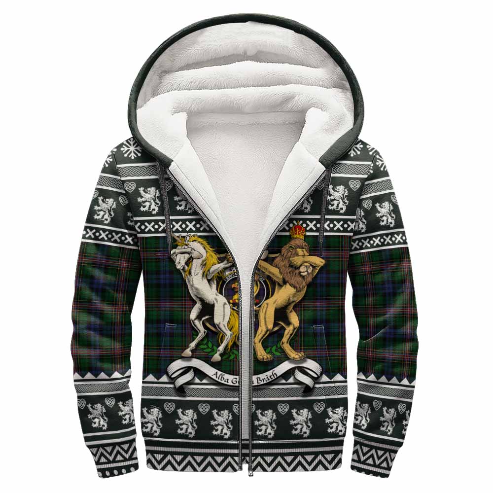 Allison Clan Tartan Crest Christmas Fleece Hoodie Coat of Arms Funny Style - Tartan Vibes Clothing