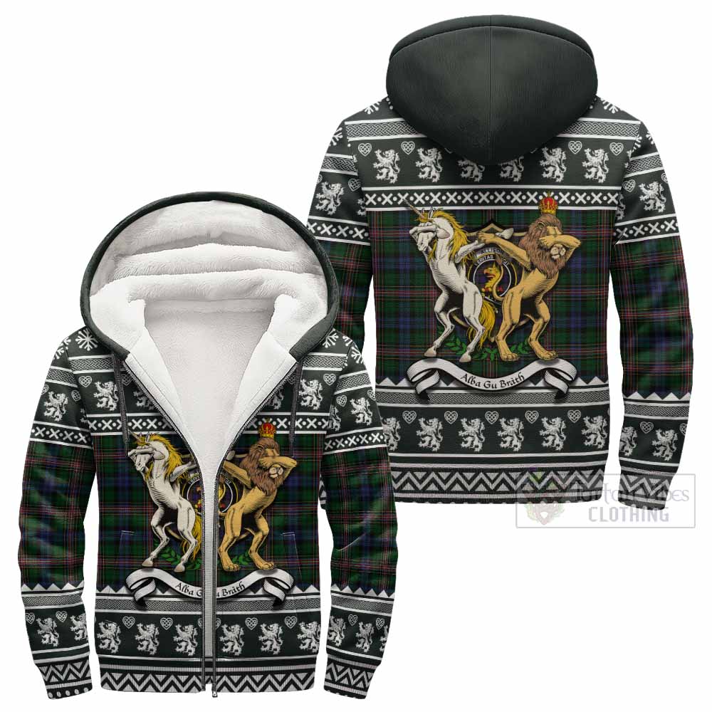 Allison Clan Tartan Crest Christmas Fleece Hoodie Coat of Arms Funny Style - Tartan Vibes Clothing