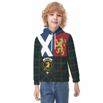 Allison Crest Tartan Kid Hoodie with Lion Rampant Saltire Style