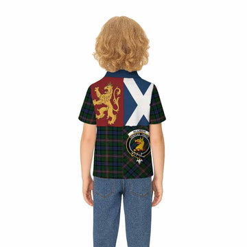 Allison Crest Tartan Kid Polo Shirt with Lion Rampant Saltire Style