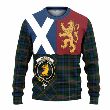 Allison Crest Tartan Knitted Sweater with Lion Rampant Saltire Style
