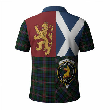 Allison Crest Tartan Polo Shirt with Lion Rampant Saltire Style