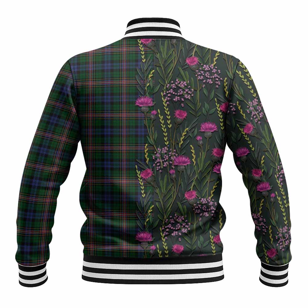Allison Family Crest Tartan Baseball Jacket Scottish Thistle Flower Pattern Half Style - Tartan Vibes Clothing
