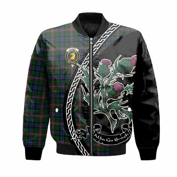 Allison Family Crest Tartan Bomber Jacket Alba Thistle Inspired