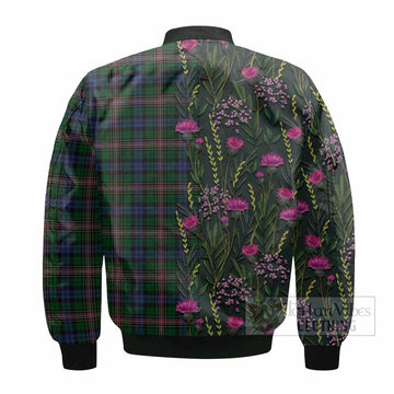 Allison Family Crest Tartan Bomber Jacket Scottish Thistle Flower Pattern Half Style