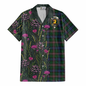 Allison Family Crest Tartan Cotton Hawaiian Shirt Scottish Thistle Flower Pattern Half Style - Tartan Vibes Clothing