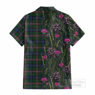 Allison Family Crest Tartan Cotton Hawaiian Shirt Scottish Thistle Flower Pattern Half Style - Tartan Vibes Clothing