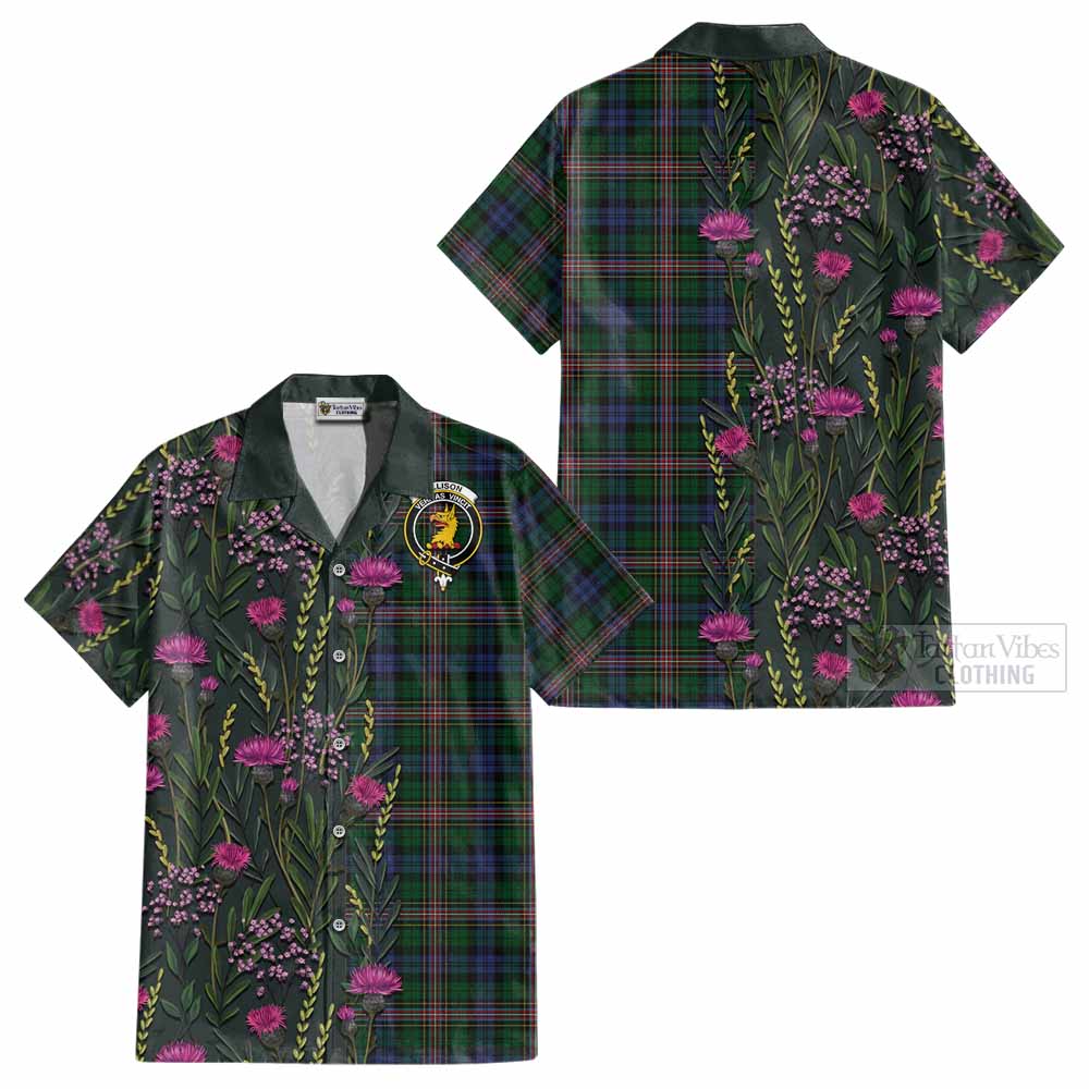 Allison Family Crest Tartan Cotton Hawaiian Shirt Scottish Thistle Flower Pattern Half Style - Tartan Vibes Clothing