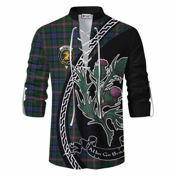 Allison Family Crest Tartan Ghillie Shirt Alba Thistle Inspired