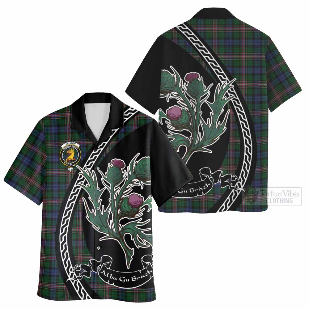 Allison Family Crest Tartan Hawaiian Shirt Alba Thistle Inspired - Tartan Vibes Clothing
